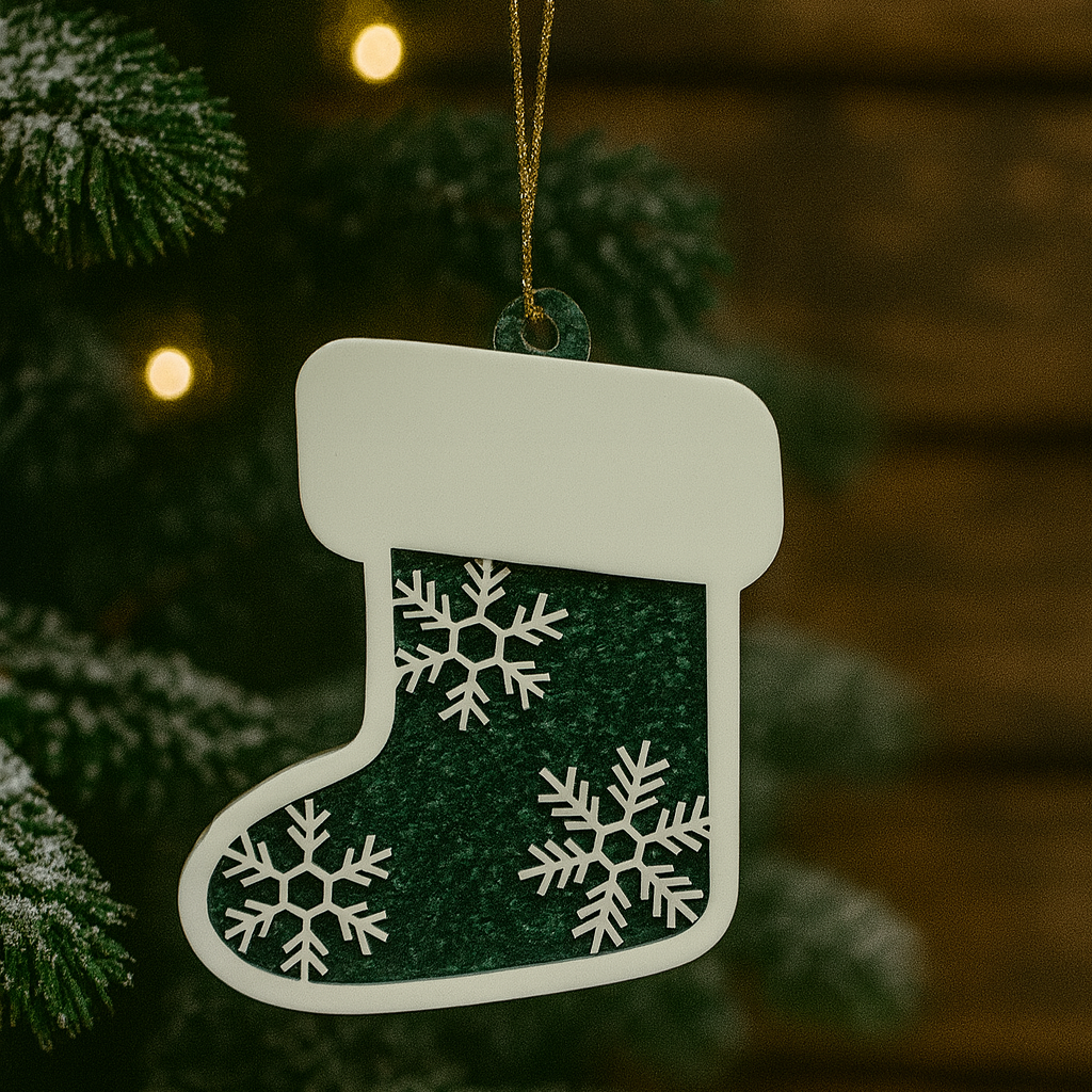 Holly Frost Stocking Ornament